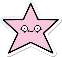 sticker of a cute cartoon star fish png