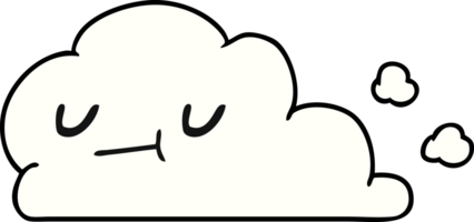 cartoon illustration of kawaii happy cloud png