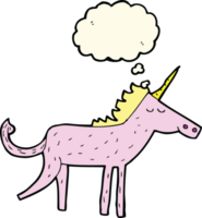 cartoon unicorn with thought bubble png