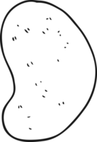 hand drawn black and white cartoon potato png