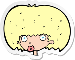 sticker of a cartoon surprised woman png