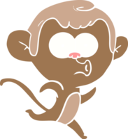 flat color style cartoon surprised monkey png