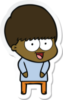 sticker of a happy cartoon boy png