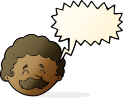 cartoon man with mustache with speech bubble png