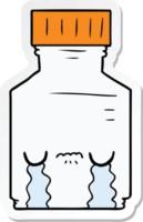 sticker of a cartoon pill jar png