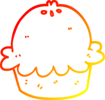 warm gradient line drawing of a cartoon pie png