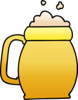 gradient shaded quirky cartoon pint of beer png