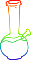 rainbow gradient line drawing of a cartoon bong png