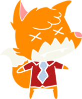 flat color style cartoon dead fox png