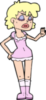 cartoon woman making dismissive gesture png