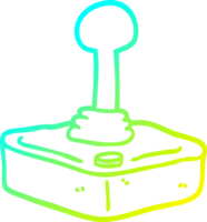 cold gradient line drawing of a cartoon joystick png