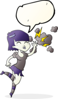 hand drawn speech bubble cartoon vampire girl flying png