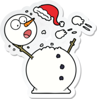sticker of a snowman in snowball fight png