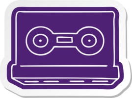 autocollant de dessin animé d'une cassette rétro png