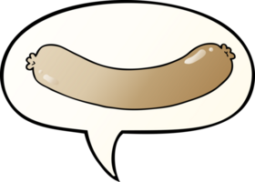 cartoon sausage with speech bubble in smooth gradient style png