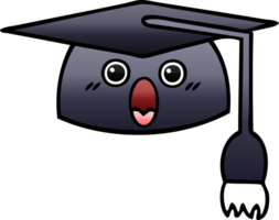 gradient shaded cartoon of a graduation hat png