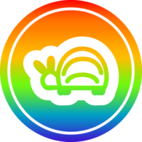 cute beetle circular icon with rainbow gradient finish png