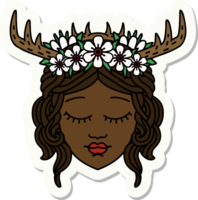 sticker of a human druid character face png