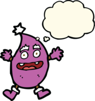 cartoon funny creature with thought bubble png