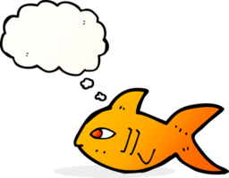 poisson dessin animé avec bulle de pensée png