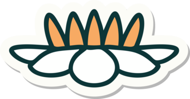 sticker of tattoo in traditional style of a lily pad flower png