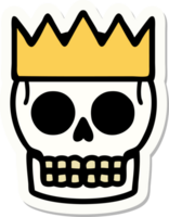 sticker of tattoo in traditional style of a skull and crown png