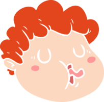 rosto masculino de desenho animado de estilo de cor plana png