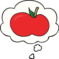 tecknad serie äpple med trodde bubbla png