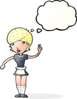 cartoon waitress taking order with thought bubble png