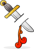 mano dibujado dibujos animados tatuaje cuchillo símbolo png