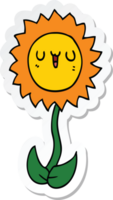 sticker of a cartoon flower png