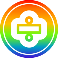 division signe circulaire icône avec arc en ciel pente terminer png