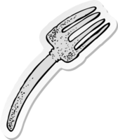 klistermärke av en tecknad gaffel png
