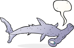 requin marteau de dessin animé avec bulle de dialogue png