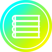 stack of books circular icon with cool gradient finish png