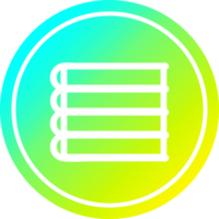 Stapel von Bücher kreisförmig Symbol mit cool Gradient Fertig png