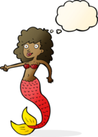 cartoon mermaid with thought bubble png