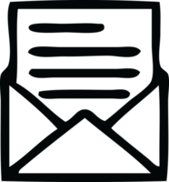 ligne dessin dessin animé de une lettre et enveloppe png