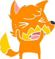 angry flat color style cartoon fox png