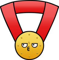 gradient shaded cartoon of a gold medal png