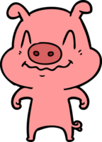 nervous cartoon pig png