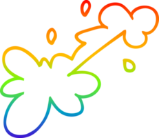 rainbow gradient line drawing of a cartoon mud splat png