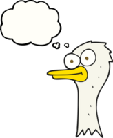 hand drawn thought bubble cartoon ostrich head png