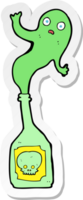 sticker of a cartoon ghost in bottle png