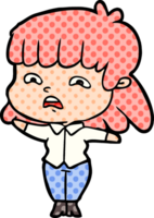 cartoon worried woman png