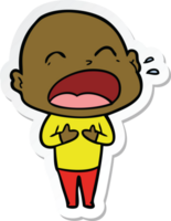 sticker of a cartoon shouting bald man png