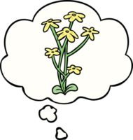 karikaturblume mit gedankenblase png