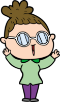 Cartoon-Frau mit Brille png