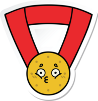 adesivo di una medaglia d'oro simpatico cartone animato png
