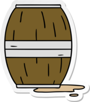 hand drawn sticker cartoon doodle of a wine barrel png